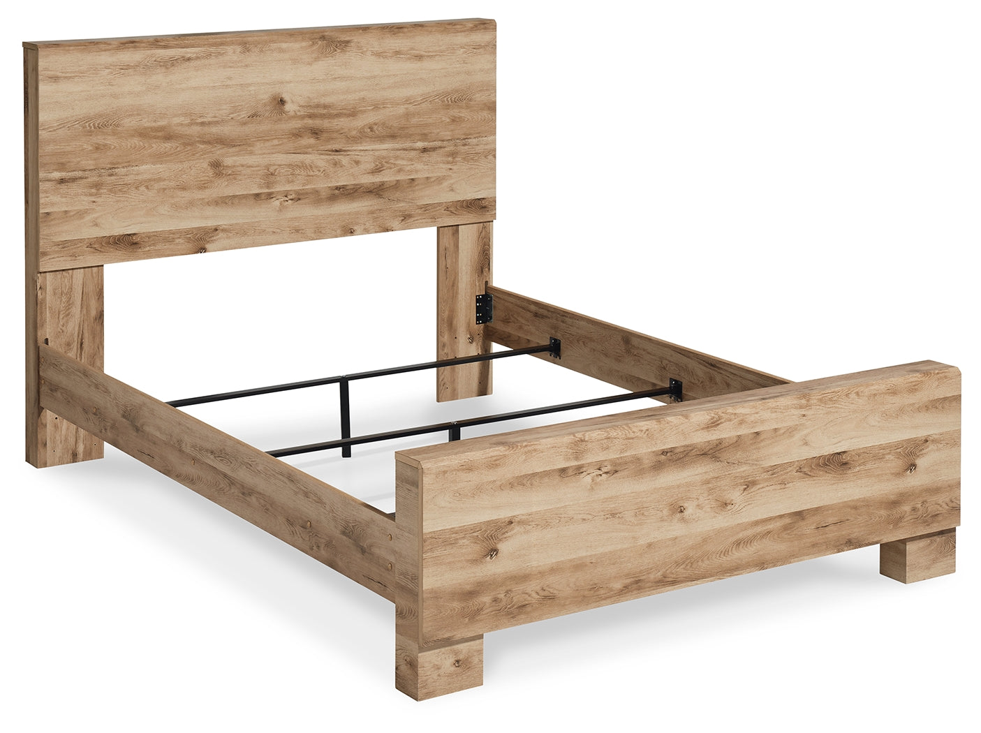 Hyanna King Panel Bed with Mirrored Dresser and 2 Nightstands in Tan Brown from Ashley - Luna Furniture