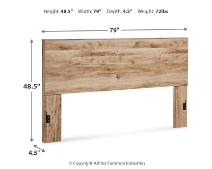 Hyanna King Panel Headboard with Mirrored Dresser and 2 Nightstands in Tan Brown - PKG015290