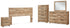 Hyanna King Panel Headboard with Mirrored Dresser, Chest and Nightstand in Tan Brown - PKG015294