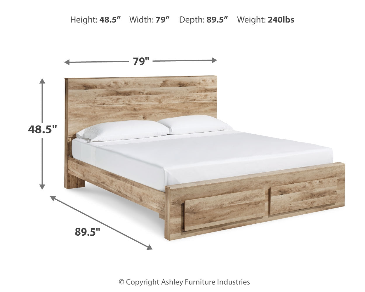 Hyanna King Panel Storage Bed with Mirrored Dresser, Chest and Nightstand in Tan Brown - PKG015330