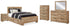 Hyanna Queen Panel Bed with Storage with Mirrored Dresser, Chest and 2 Nightstands in Tan Brown - PKG015387