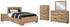 Hyanna Queen Panel Bed with Storage with Mirrored Dresser, Chest and Nightstand in Tan Brown - PKG015390