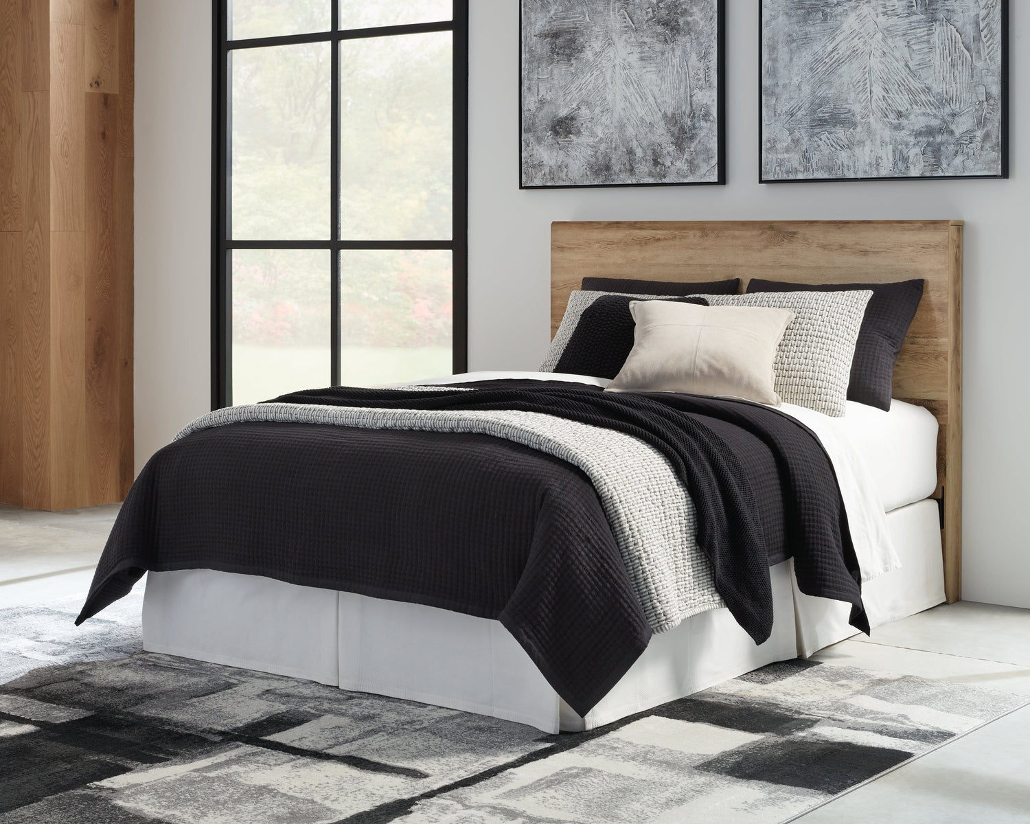 Hyanna Queen Panel Headboard with Mirrored Dresser and Chest in Tan Brown from Ashley - Luna Furniture