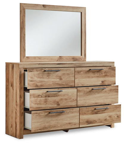Hyanna Queen Panel Headboard with Mirrored Dresser and Chest in Tan Brown from Ashley - Luna Furniture