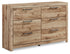 Hyanna Tan Brown King Panel Storage Bed, Dresser and 2 Nightstands - B1050B40