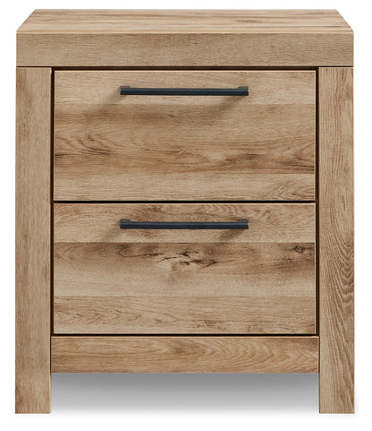 Hyanna Tan Brown King Panel Storage Bed, Dresser and 2 Nightstands - B1050B40