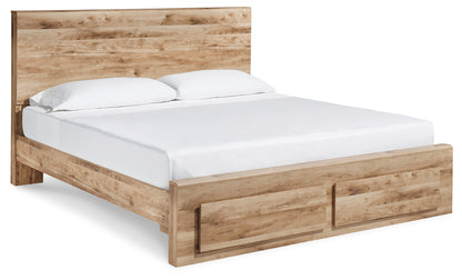Hyanna Tan Brown King Panel Storage Bed, Dresser and 2 Nightstands - B1050B40