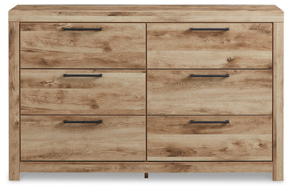 Hyanna Tan Brown Queen Storage Bed, Dresser and 2 Nightstands - B1050B52