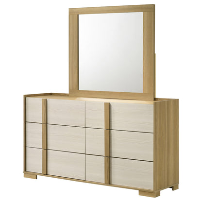 Hyland 6-drawer Dresser with Mirror Natural - 215653M