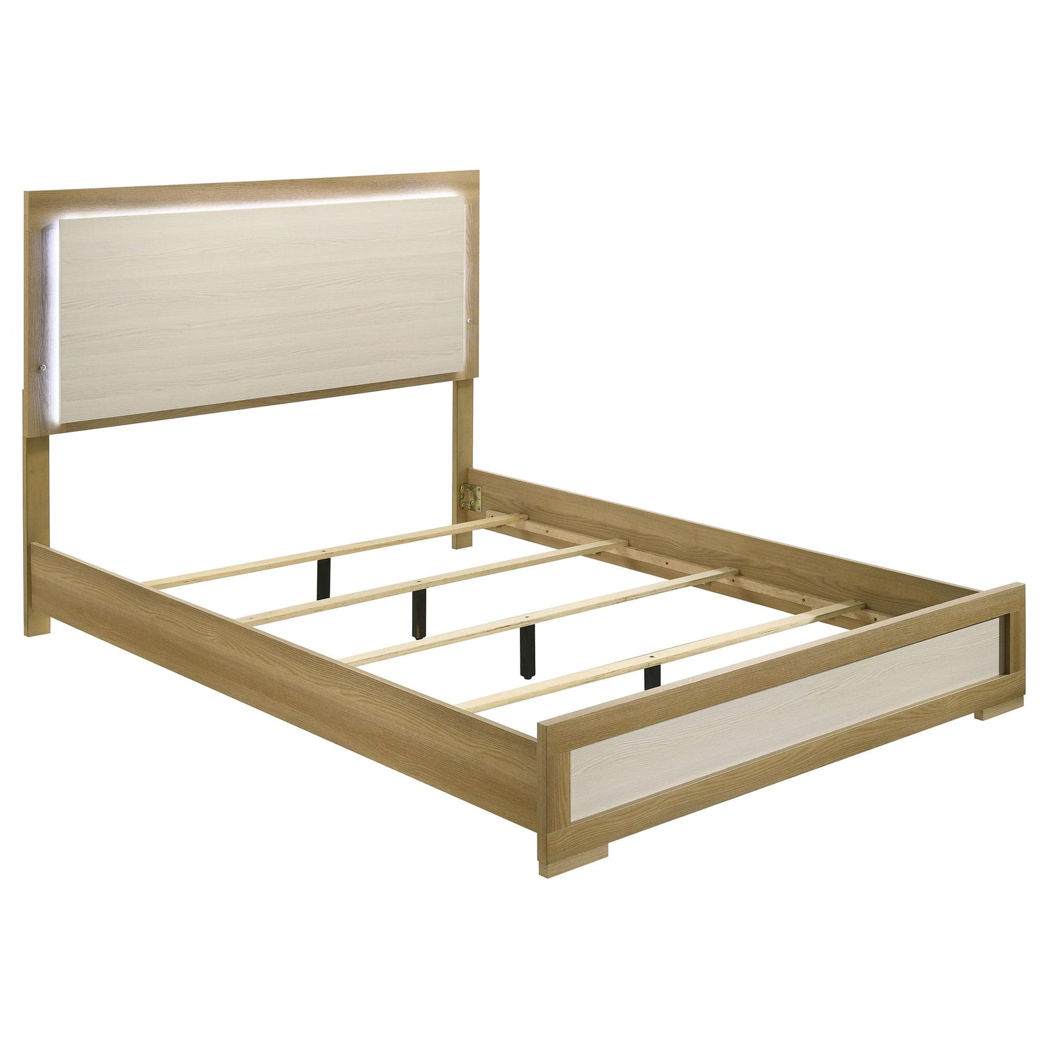 Hyland Eastern King Panel Bed LED Headboard Natural - 215651KE