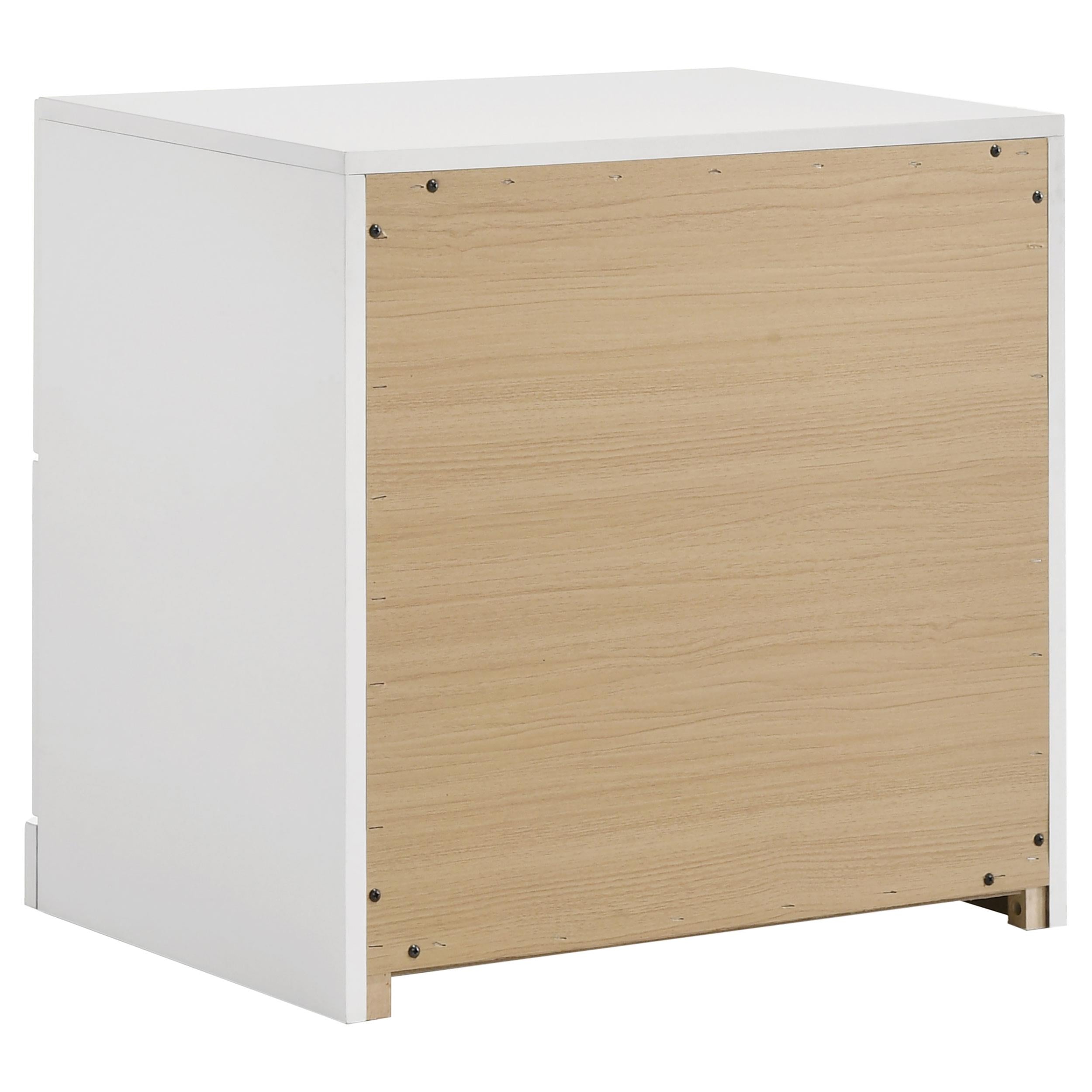 Ines 2-drawer Nightstand Bedside Table White High Gloss - 223092