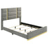 Ines 52-inch Fabric Upholstered Queen Panel Bed Grey - 223091GRYQ