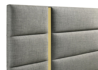 Ines 52-inch Fabric Upholstered Queen Panel Bed Grey - 223091GRYQ