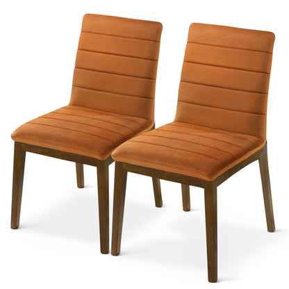 Ines Burnt Orange Velvet Dining Chair (Set Of 2) - DCH00401201