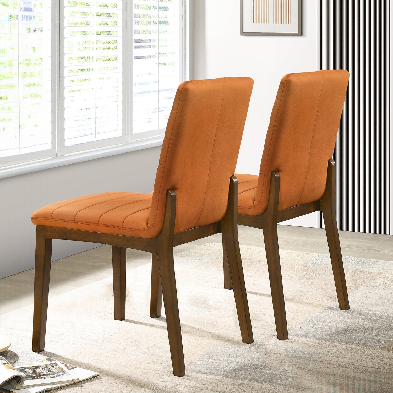 Ines Burnt Orange Velvet Dining Chair (Set Of 2) - DCH00401201