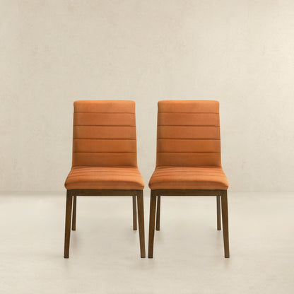 Ines Burnt Orange Velvet Dining Chair (Set Of 2) - DCH00401201