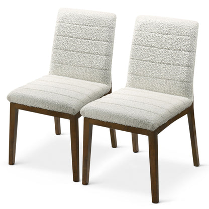 Ines White Boucle Dining Chair (Set Of 2) - DCH00401202