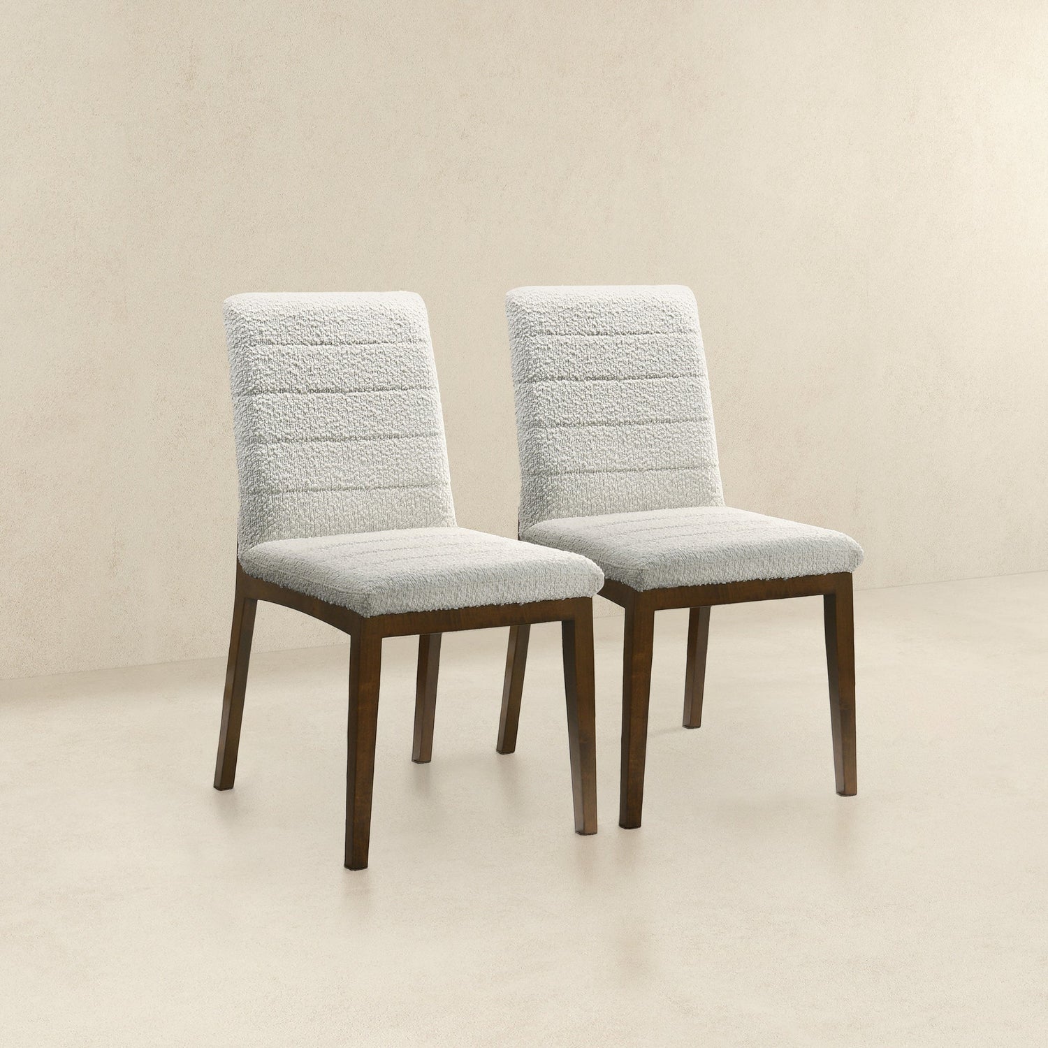 Ines White Boucle Dining Chair (Set Of 2) - DCH00401202