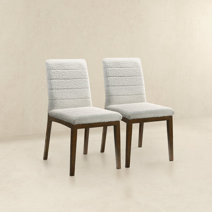 Ines White Boucle Dining Chair (Set Of 2) - DCH00401202
