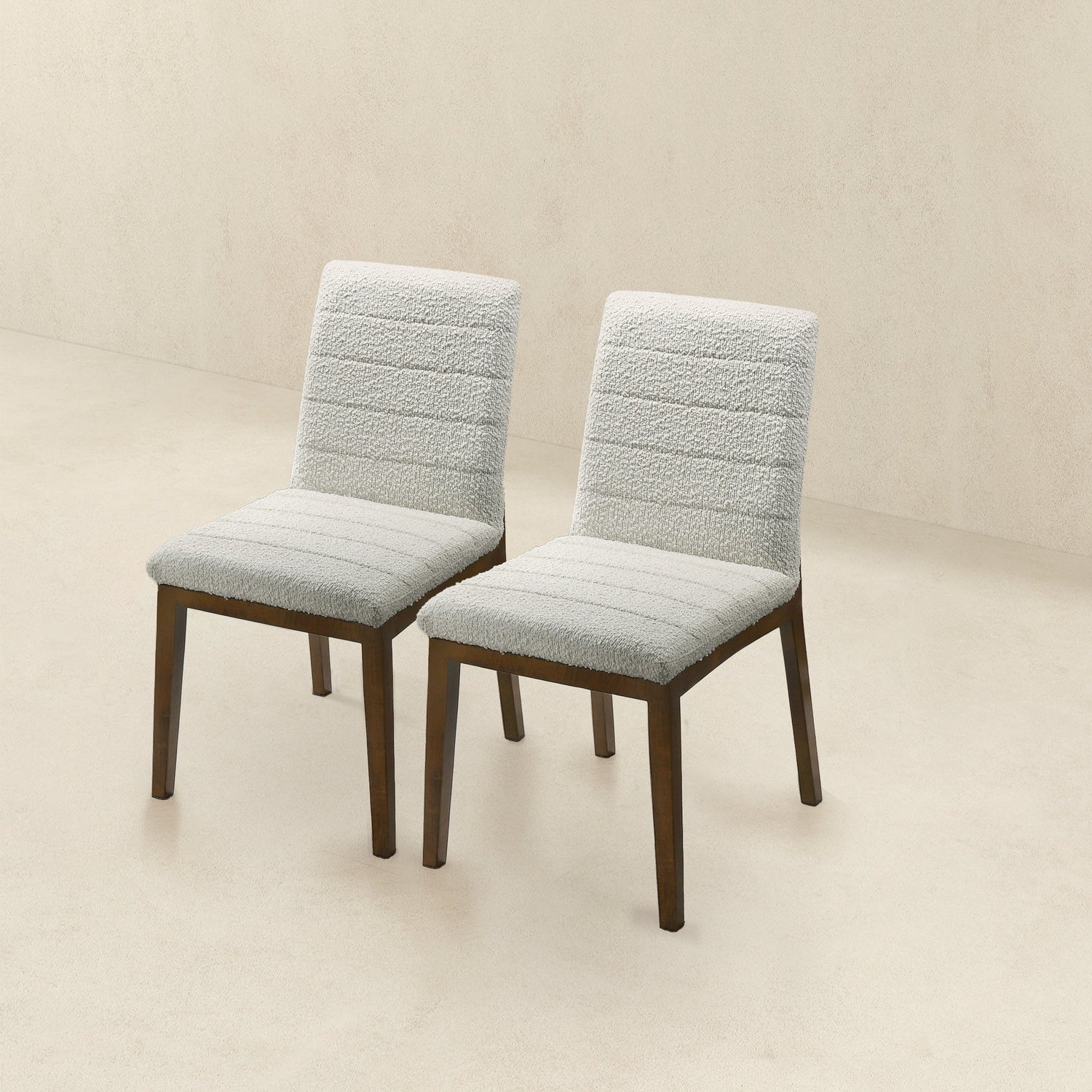 Ines White Boucle Dining Chair (Set Of 2) - DCH00401202