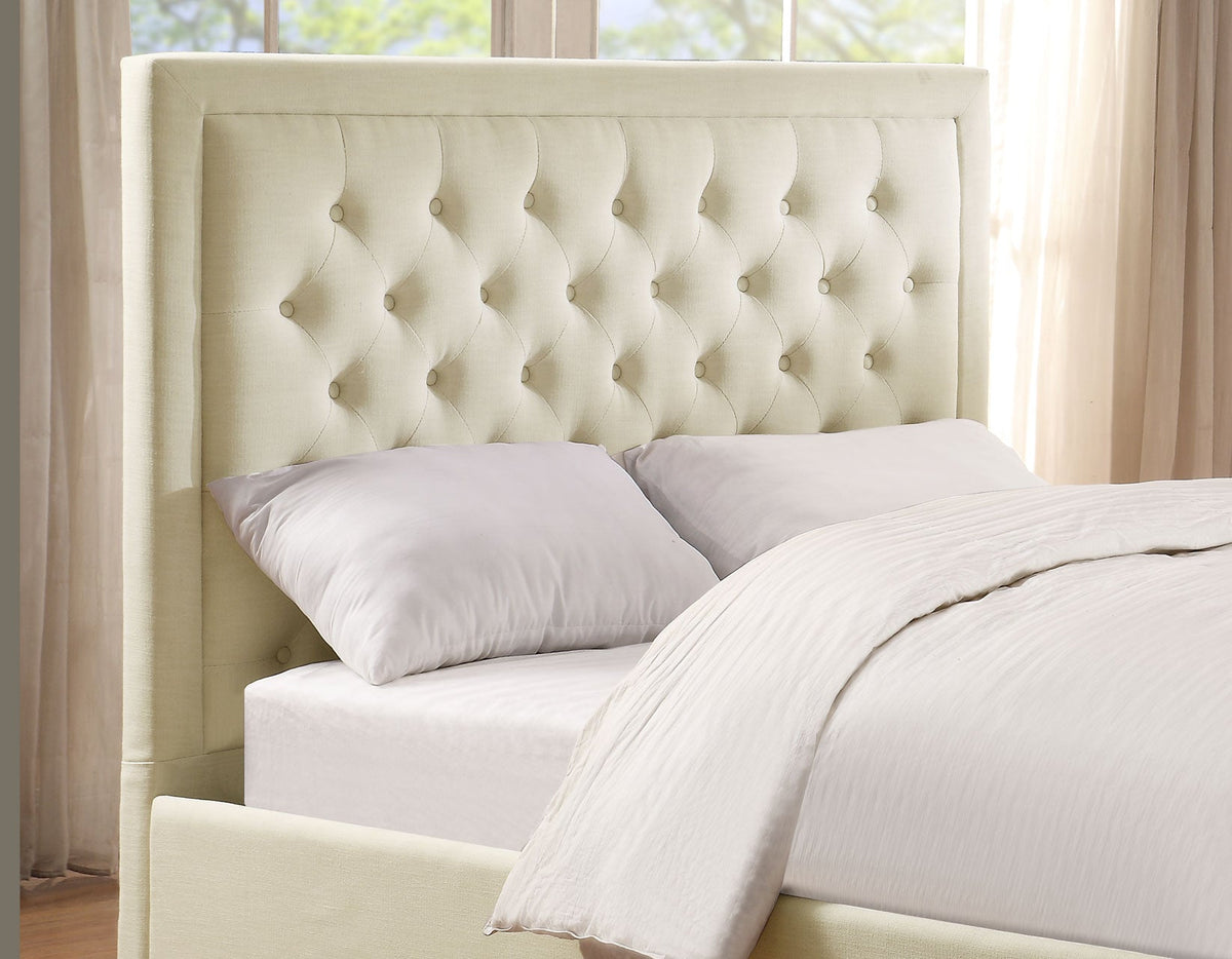 Isadora Queen White Upholstered Headboard