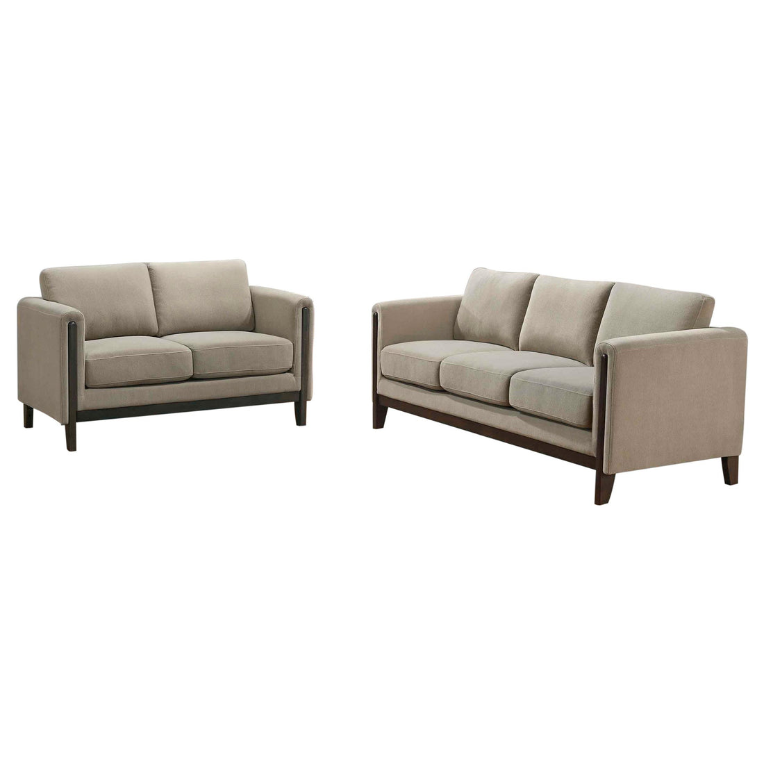 Islington 2-piece Upholstered Panel Arm Sofa Set Taupe - 511101-S2