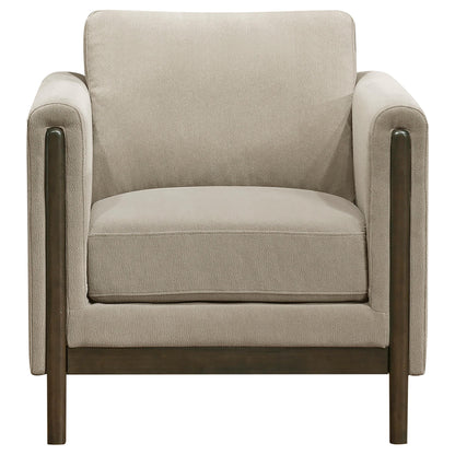 Islington Fabric Upholstered Panel Arm Accent Chair Taupe - 511103