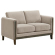 Islington Fabric Upholstered Panel Arm Loveseat Taupe - 511102