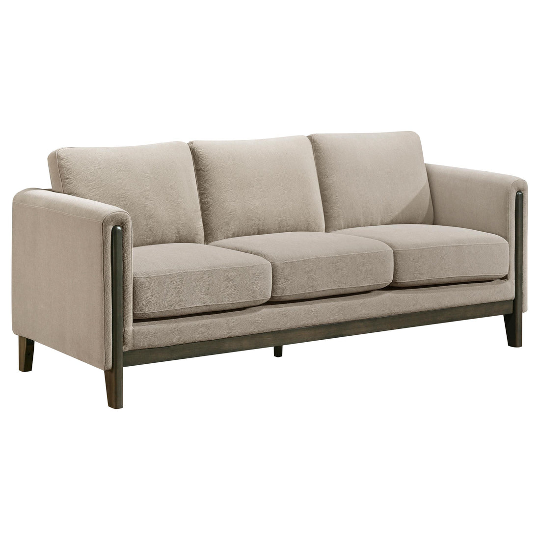 Islington Fabric Upholstered Panel Arm Sofa Taupe - 511101