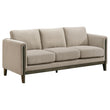 Islington Fabric Upholstered Panel Arm Sofa Taupe - 511101