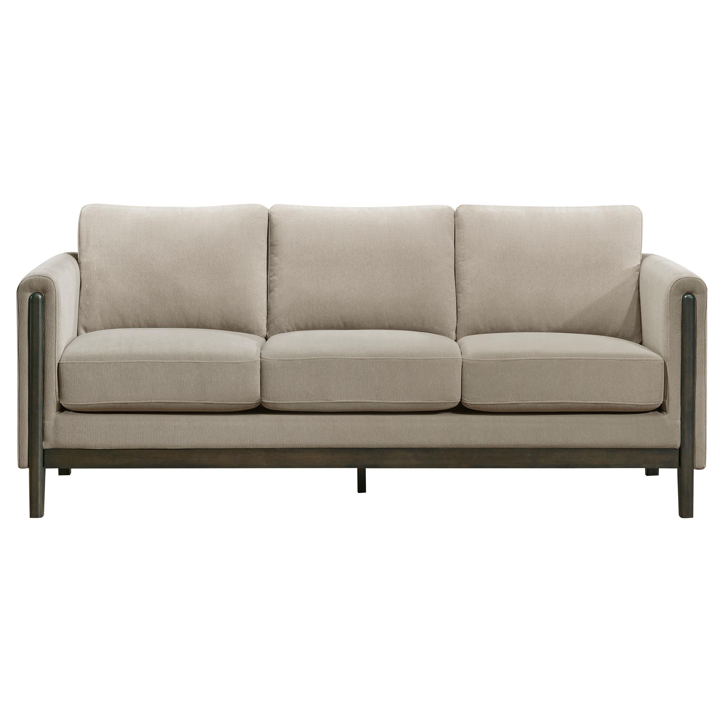 Islington Fabric Upholstered Panel Arm Sofa Taupe - 511101
