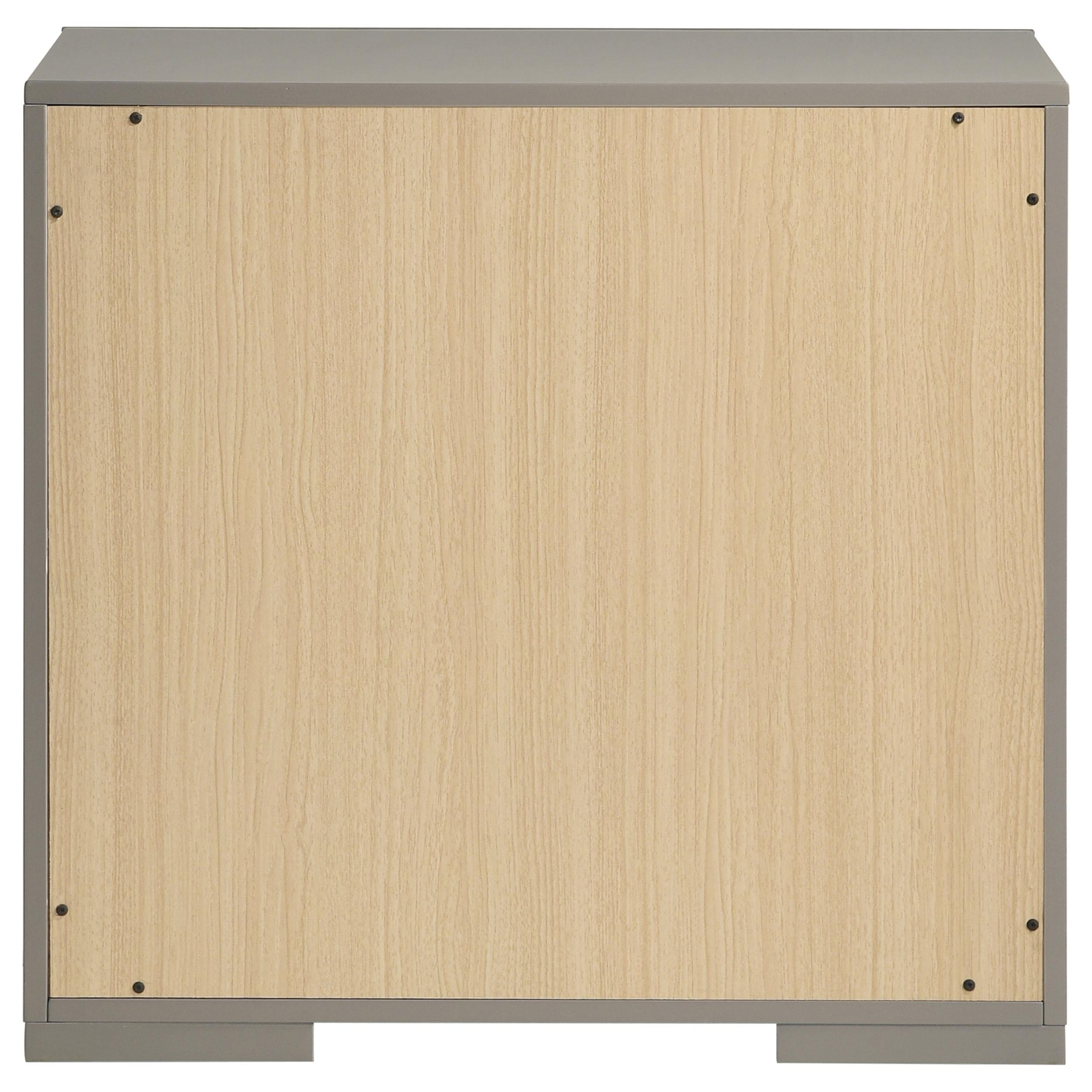 Ives 2-drawer Nightstand Bedside Table Grey High Gloss - 224972