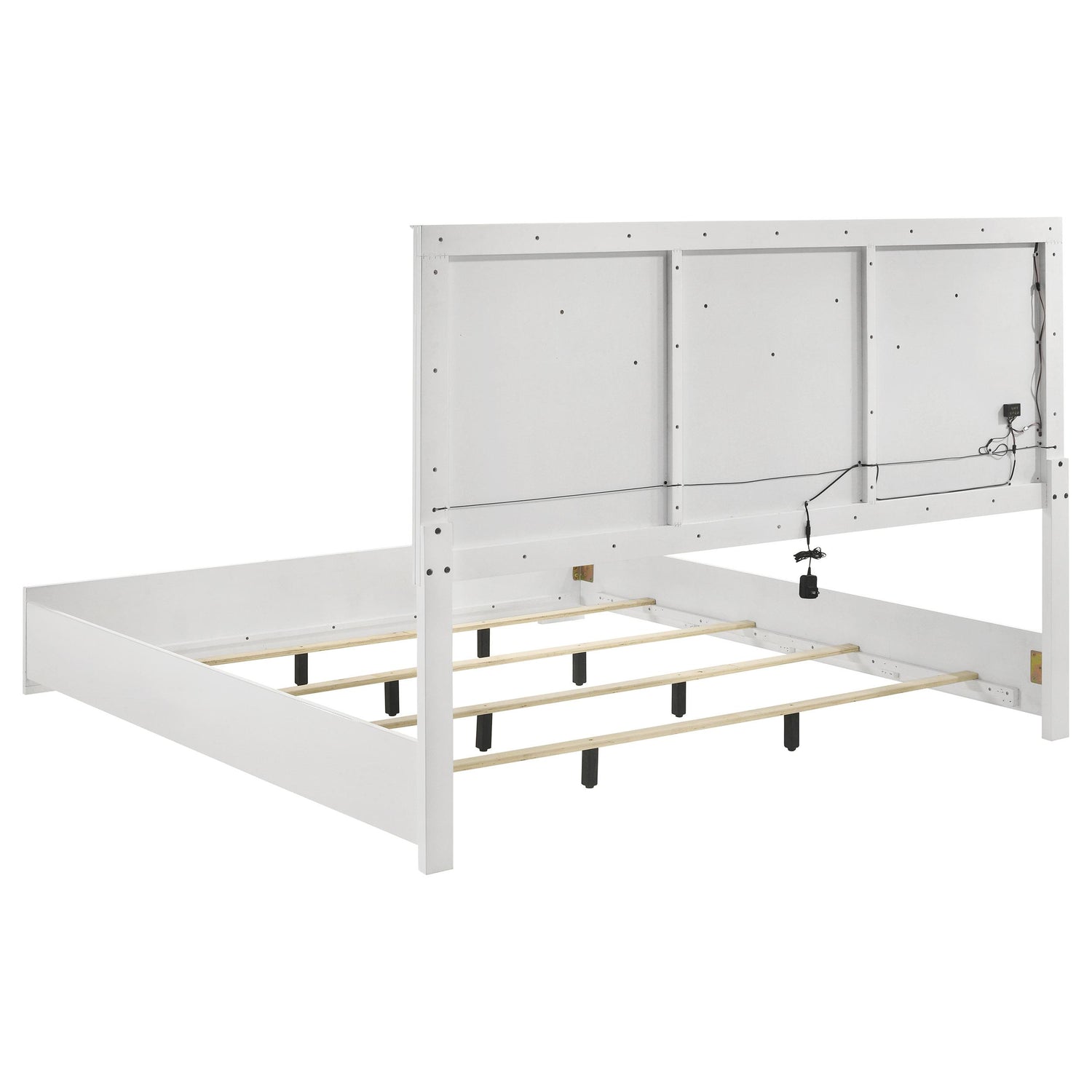 Ives 4-piece Eastern King Bedroom Set White High Gloss - 224941KE-S4