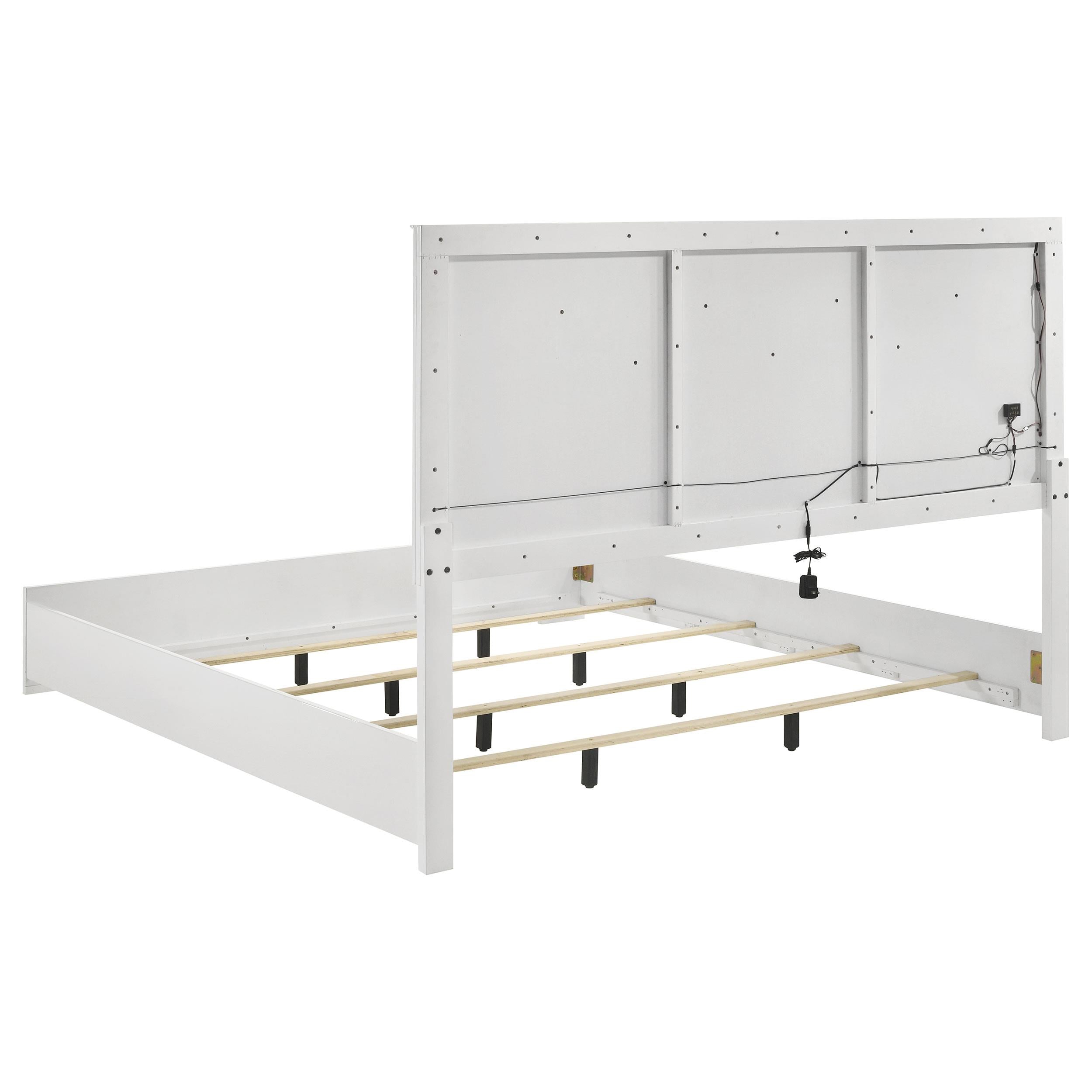 Ives 4-piece Eastern King Bedroom Set White High Gloss - 224941KE-S4