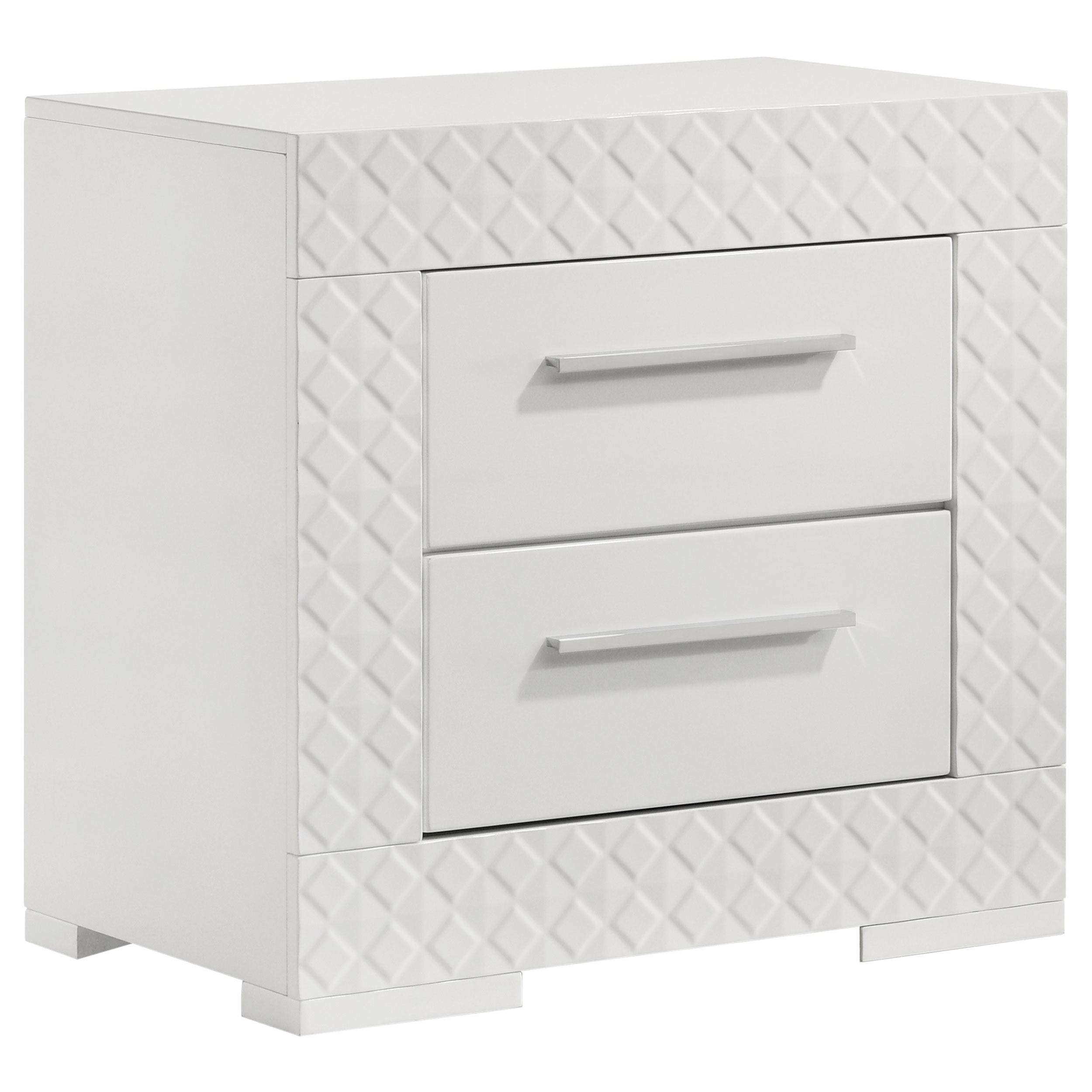 Ives 4-piece Eastern King Bedroom Set White High Gloss - 224941KE-S4