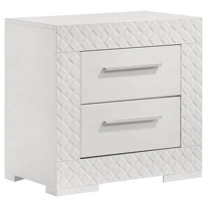 Ives 4-piece Eastern King Bedroom Set White High Gloss - 224941KE-S4