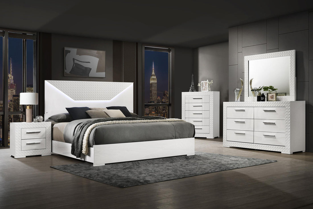 Ives 5-piece Queen Bedroom Set White High Gloss - 224941Q-S5