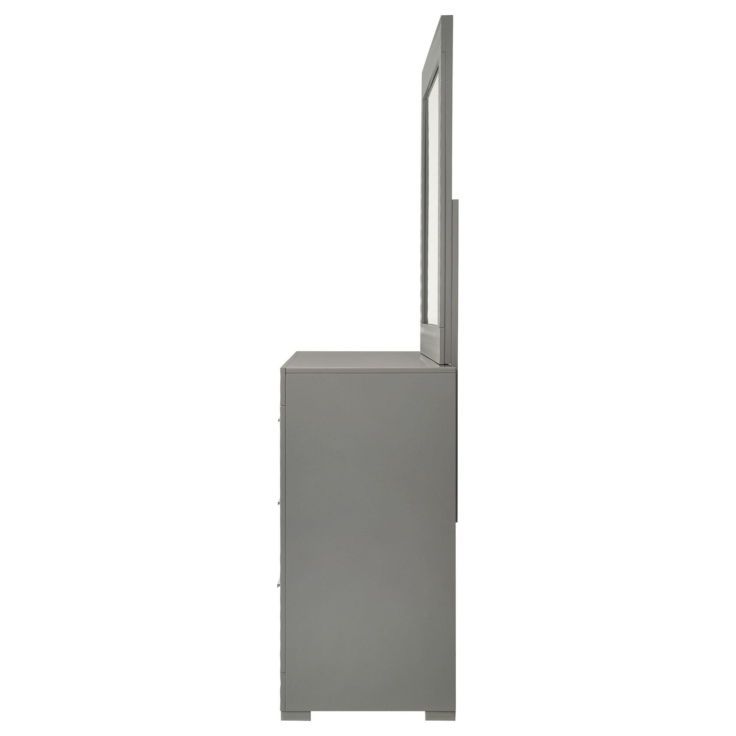Ives 6-drawer Dresser and Mirror Grey High Gloss - 224973M