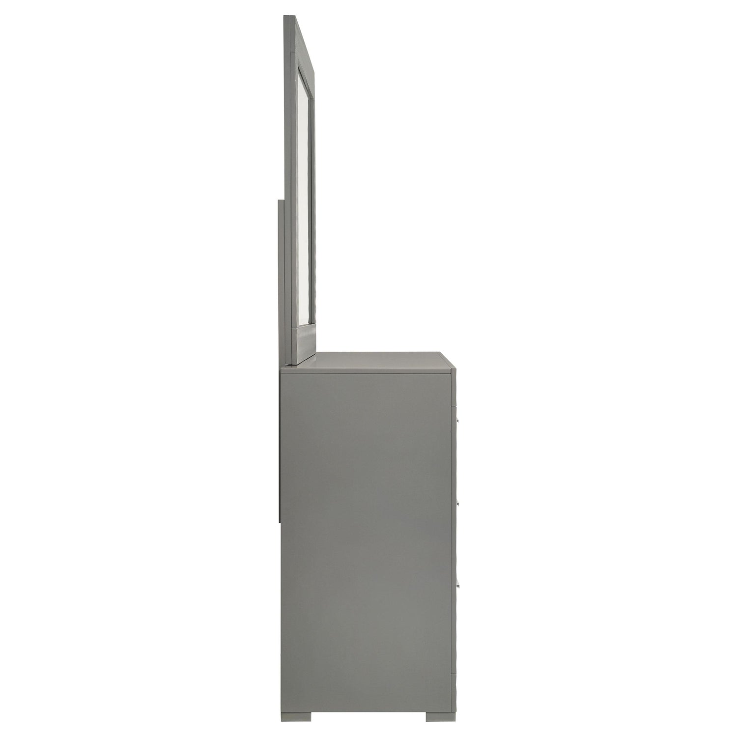 Ives 6-drawer Dresser and Mirror Grey High Gloss - 224973M