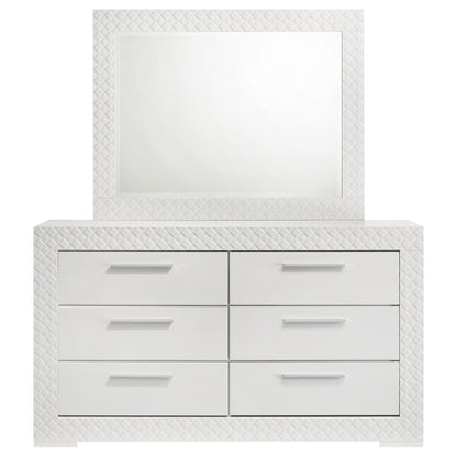 Ives 6-drawer Dresser and Mirror White High Gloss - 224943M