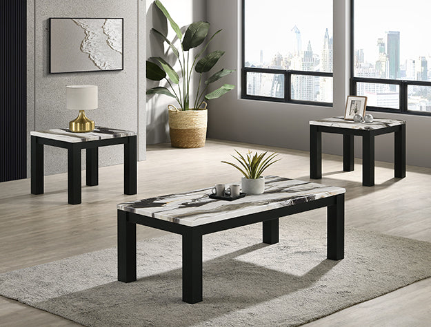 Ivy 3-Pk Cktl Set Faux Marble Brown - 4170SET-BMBL