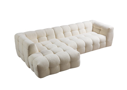 Ivy Ivory Boucle LAF 110" Sectional - IVYIVORY-LSEC