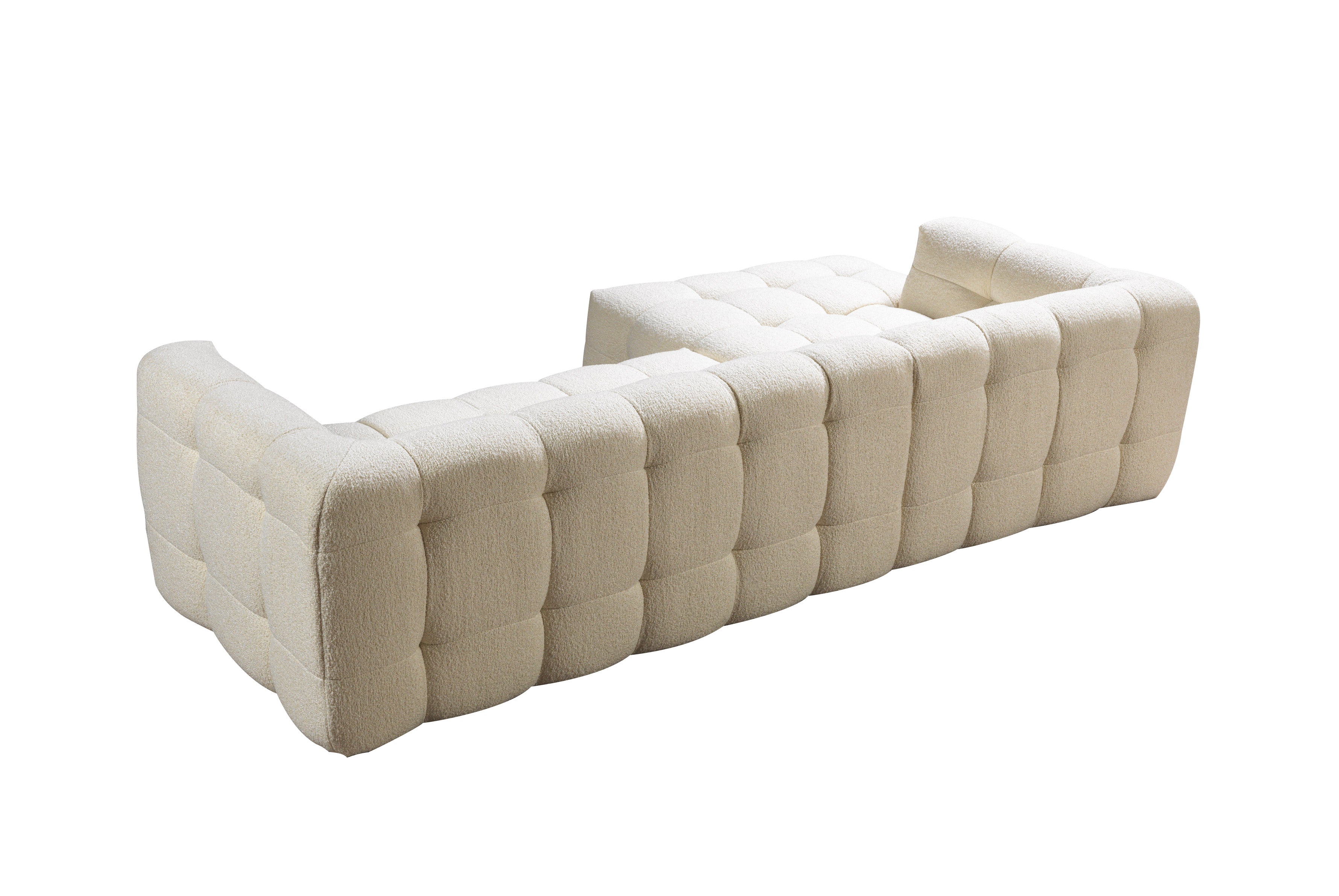 Ivy Ivory Boucle LAF 110" Sectional - IVYIVORY-LSEC
