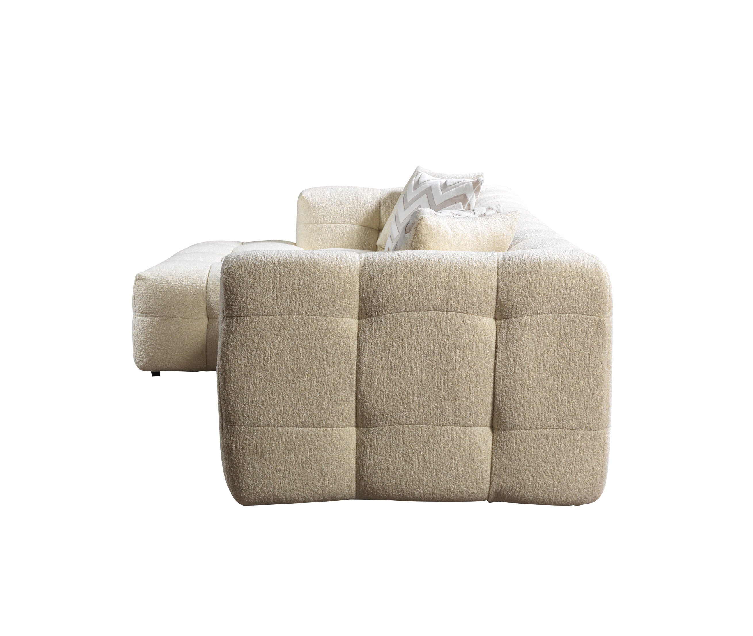 Ivy Ivory Boucle LAF 110" Sectional - IVYIVORY-LSEC