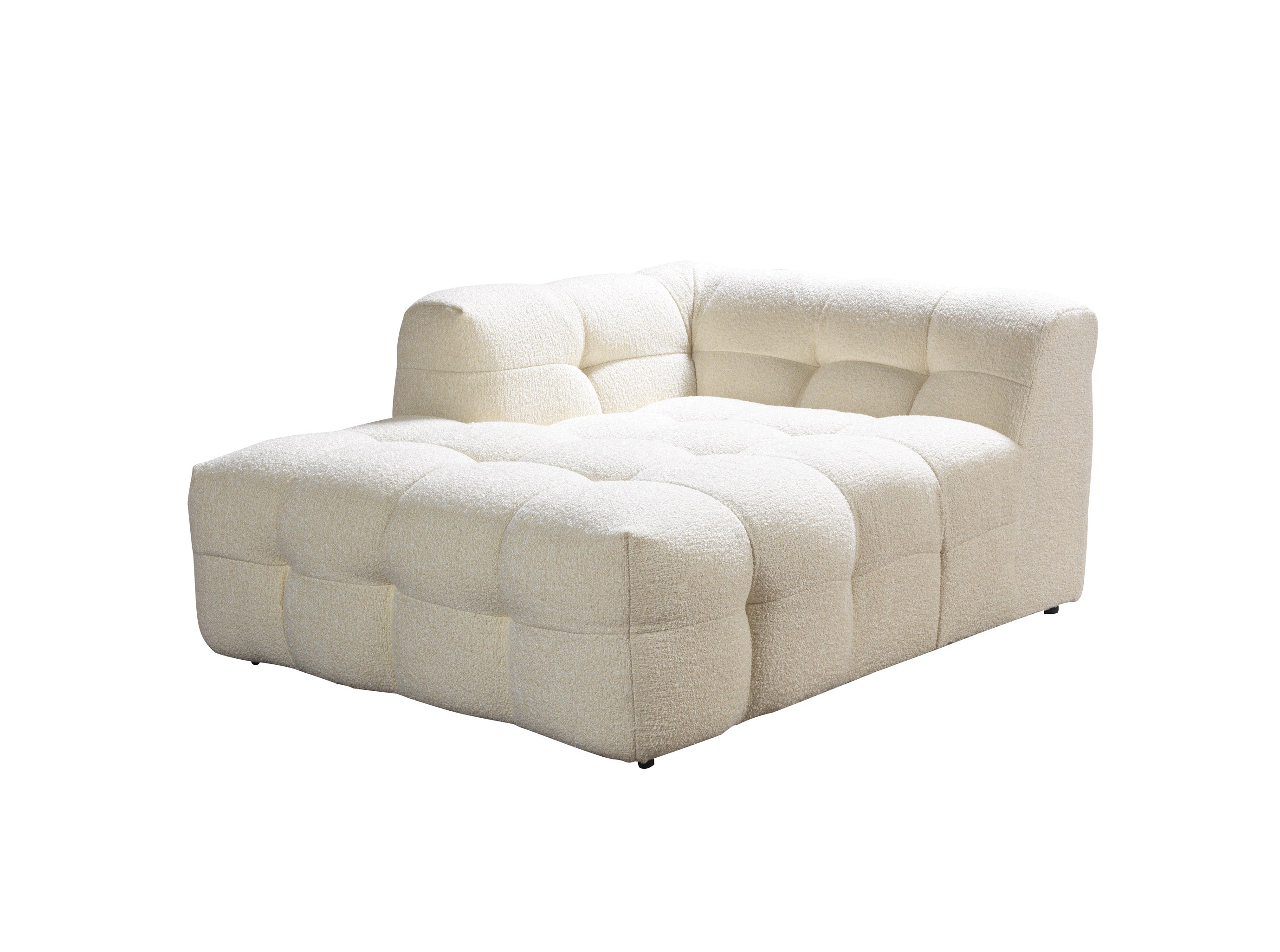 Ivy Ivory Boucle LAF 110" Sectional - IVYIVORY-LSEC