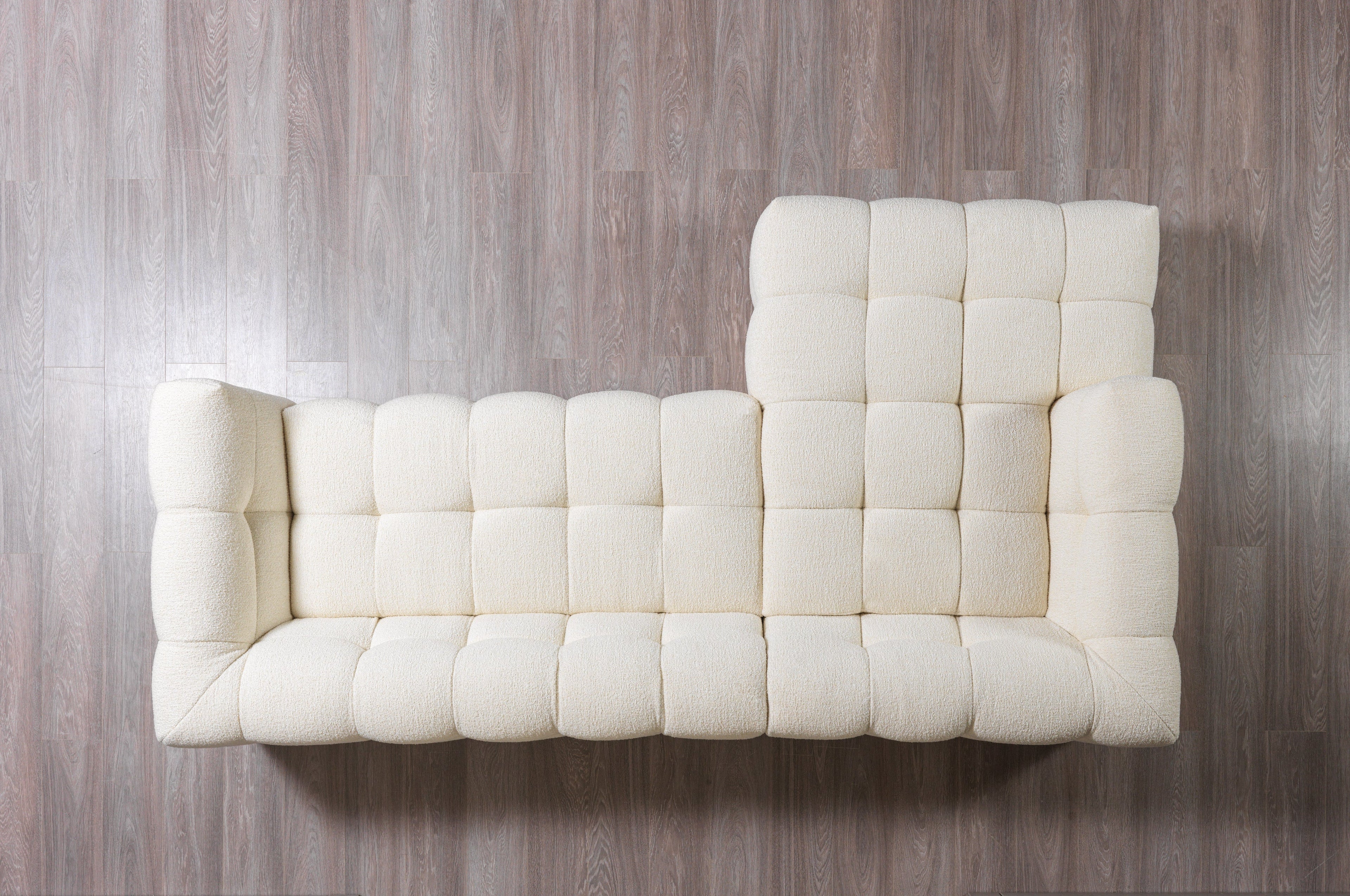 Ivy Ivory Boucle LAF 110" Sectional - IVYIVORY-LSEC