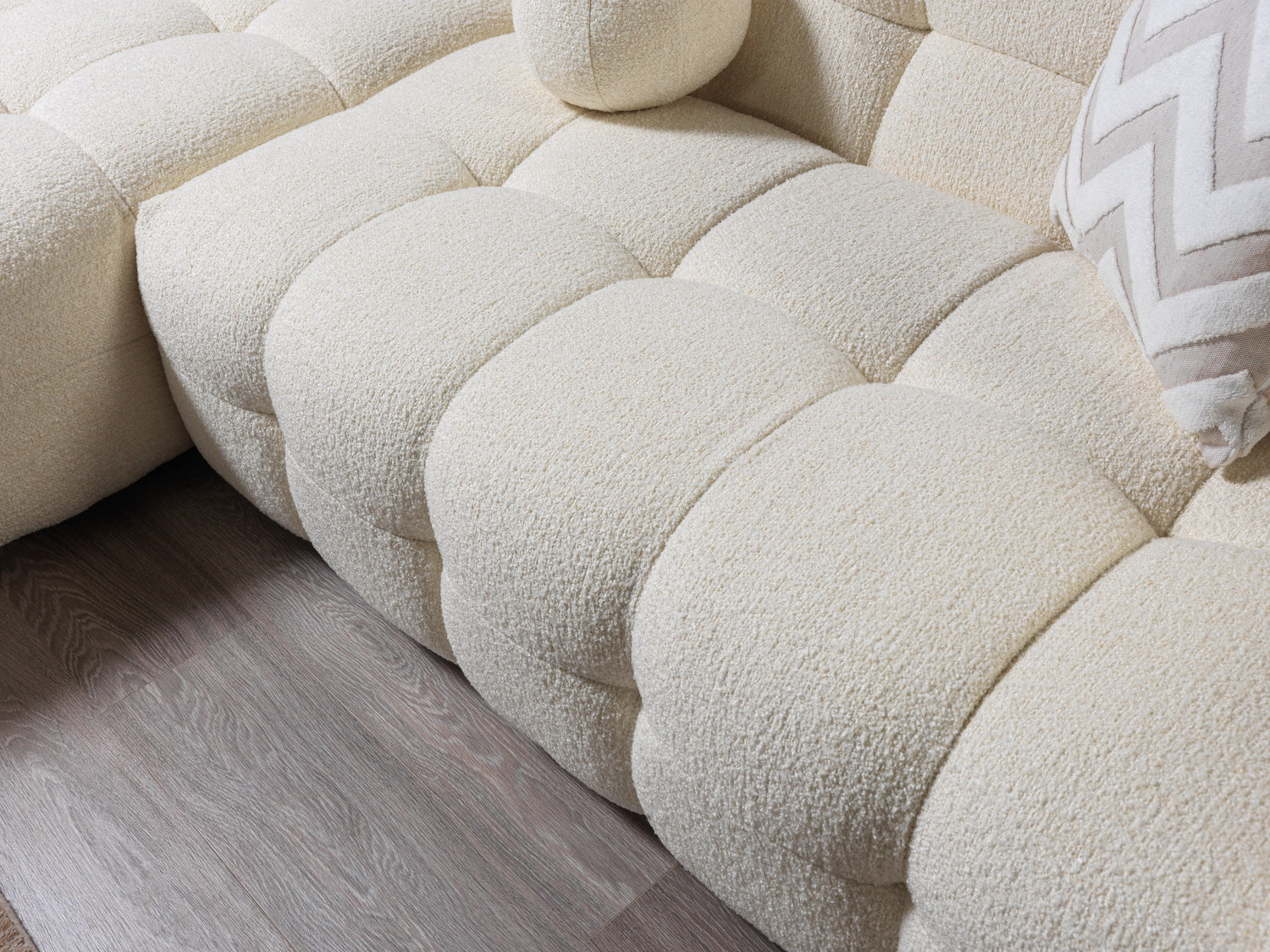 Ivy Ivory Boucle LAF 110" Sectional - IVYIVORY-LSEC