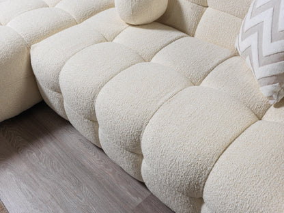 Ivy Ivory Boucle LAF 110" Sectional - IVYIVORY-LSEC