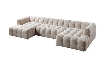 Ivy Sand Boucle Double Chaise 146" Sectional - IVYSAND-USEC