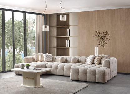 Ivy Sand Boucle Double Chaise 146" Sectional - IVYSAND-USEC